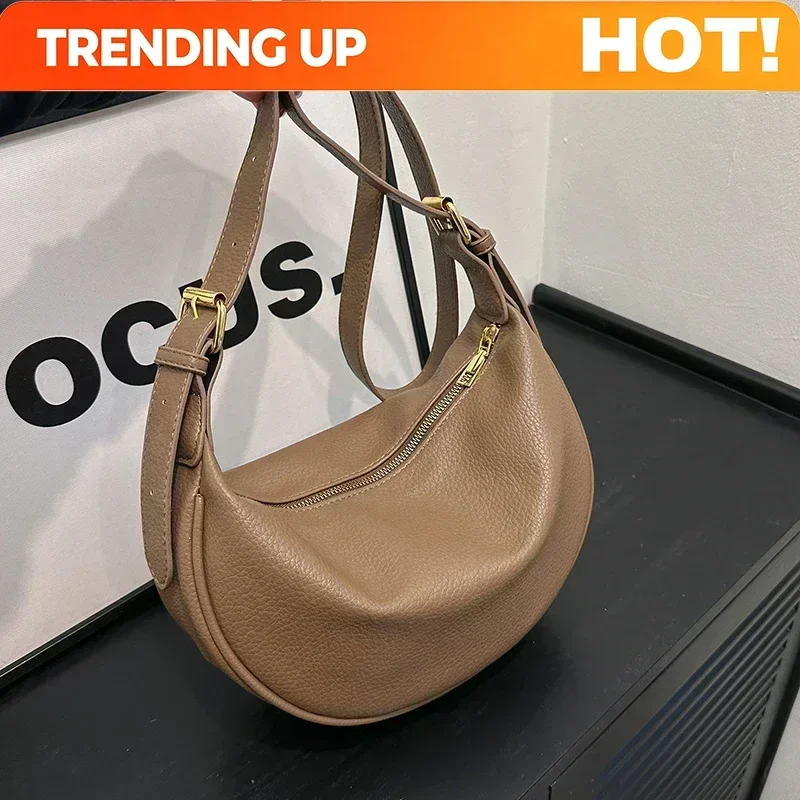 Luxury Bags On Sales - Fashion Solid PU Hobos Shoulder Bags