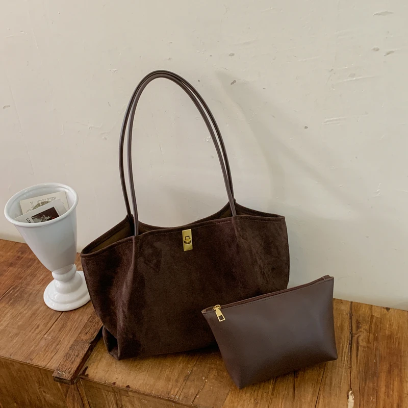 Retro Leopard Print Suede Tote - Luxury Bags Tote ulasan dan harga